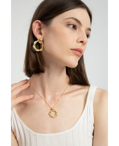 Shop Classicharms Elea Twisted Hoop Earrings In Gold
