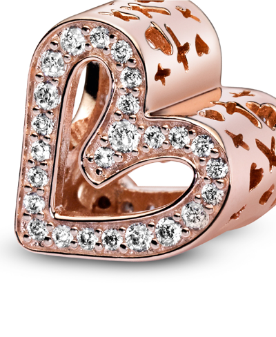 Pandora Cubic Zirconia Sparkling Freehand Heart Charm In Clear