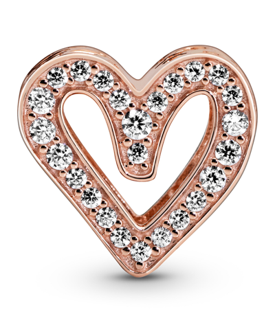 PANDORA CUBIC ZIRCONIA SPARKLING FREEHAND HEART CHARM 