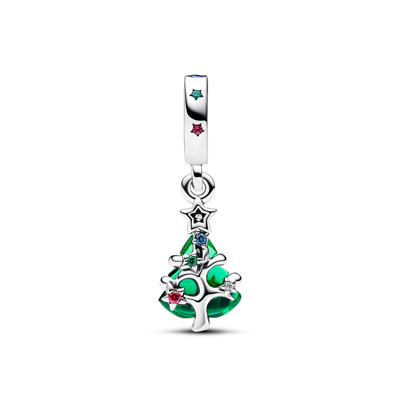 Pandora Cubic Zirconia Sparkling Christmas Tree Dangle Charm In Multicolor