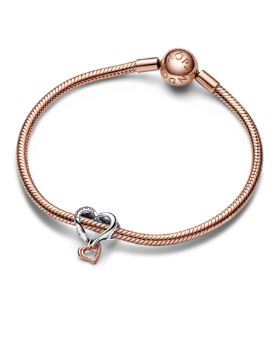 Pandora Sterling Silver Two-tone Openwork Infinity Heart Charm In Silver,rose-gold