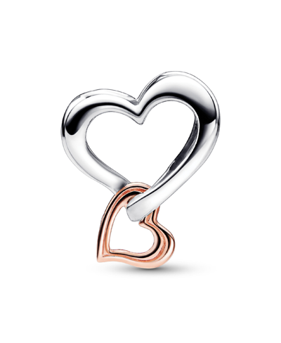 Pandora Sterling Silver Two-tone Openwork Infinity Heart Charm In Silver,rose-gold