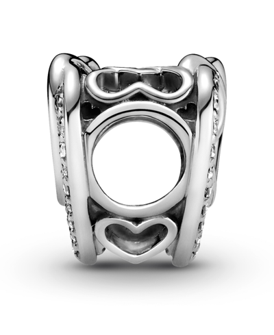 Pandora Cubic Zirconia Sparkling Entwined Hearts Charm In Clear
