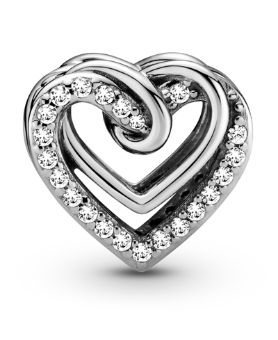 Pandora Cubic Zirconia Sparkling Entwined Hearts Charm In Clear