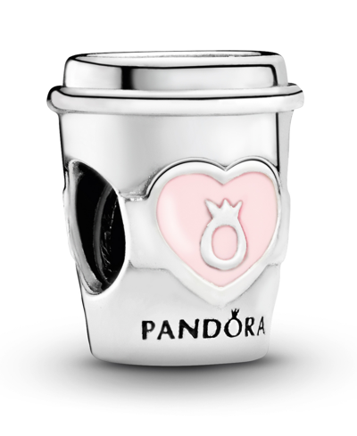 Shop Pandora Sterling Silver Take A Break Coffee Cup Charm In Pink