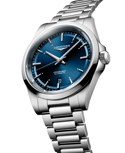 Shop Longines Men's Swiss Automatic Conquest Stainless Steel Bracelet Watch 41mm In No Color