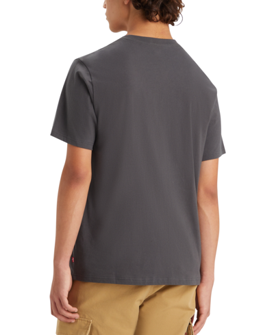 Shop Levi's Men's Relaxed-fit Stacked-logo Short Sleeve Crewneck T-shirt In Black Oyster