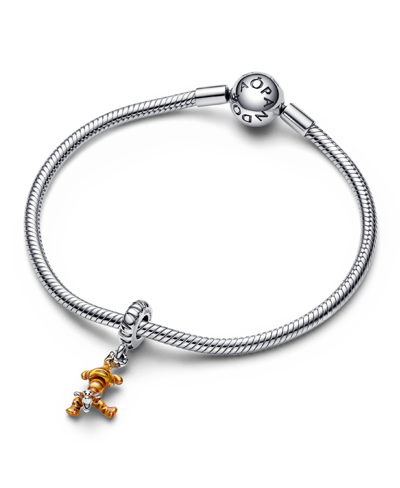 Pandora Sterling Silver Disney Winnie The Pooh Tigger Dangle Charm In Orange