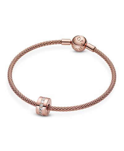 Shop Pandora Cubic Zirconia Sparkling Row Spacer Charm In Rose Gold