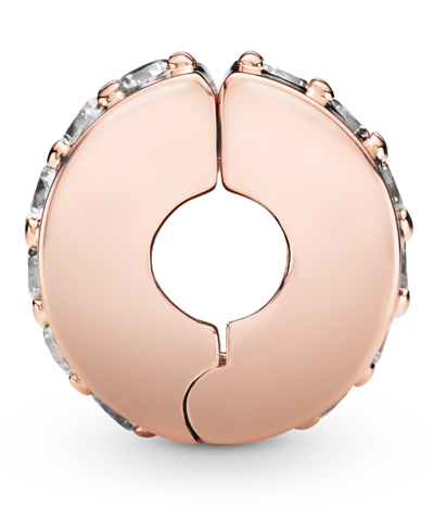 Pandora Cubic Zirconia Sparkling Row Spacer Charm In Rose Gold