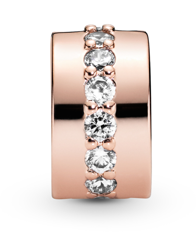 Pandora Cubic Zirconia Sparkling Row Spacer Charm In Rose Gold