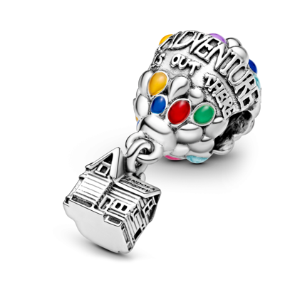 Pandora Disney Sterling Silver Pixar Up House Balloons Charm In Multicolor