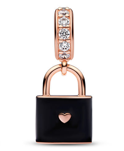 Pandora Cubic Zirconia Love Padlock Dangle Charm In Black