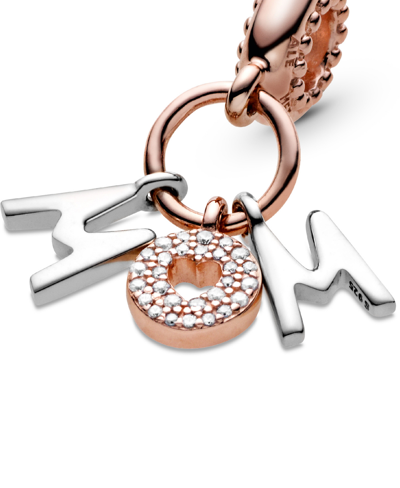Pandora Cubic Zirconia Mom Letters Dangle Charm In Clear