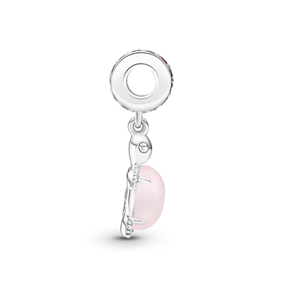 Pandora Manmade Crystals Murano Glass Pink Sea Turtle Dangle Charm In Multicolor