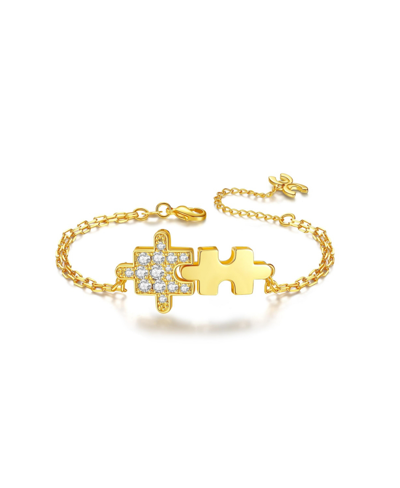 Shop Classicharms Jigsaw Puzzle Zirconia Bracelet In Gold
