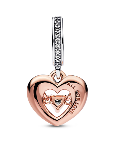 Shop Pandora Cubic Zirconia Two-tone Radiant Heart Dangle Charm In Red