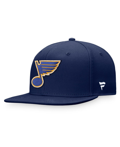 Shop Fanatics Men's  Branded Navy St. Louis Blues Core Primary Logo Snapback Adjustable Hat