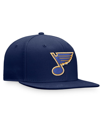 Shop Fanatics Men's  Branded Navy St. Louis Blues Core Primary Logo Snapback Adjustable Hat
