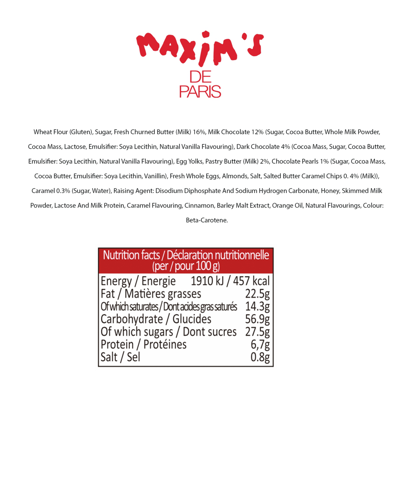 Maxim's De Paris Tin Box Fine Butter Cookie Assortment, 32 Piece In No Color