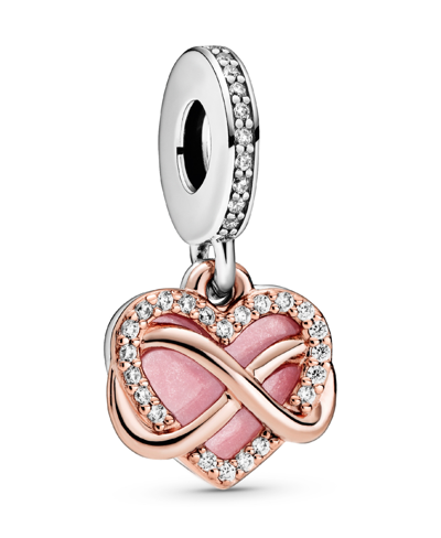 Pandora Cubic Zirconia Sparkling Infinity Heart Dangle Charm In Multicolor