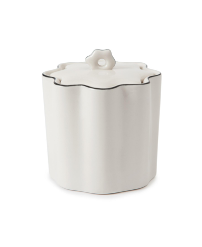 Shop Cassadecor Mare Cotton Jar In White With Black Trim