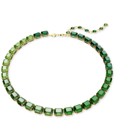 Shop Swarovski Millenia Gold-tone Crystal Necklace, 16-3/4" In Green