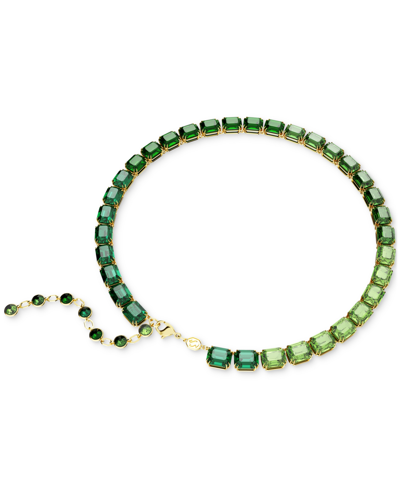 Shop Swarovski Millenia Gold-tone Crystal Necklace, 16-3/4" In Green