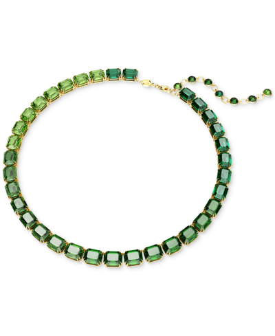 Shop Swarovski Millenia Gold-tone Crystal Necklace, 16-3/4" In Green