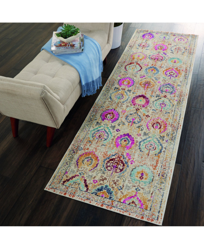 Long Street Looms Era Tabriz Era04 Ivory 2'4" X 8' Runner Rug In Ivory,multi
