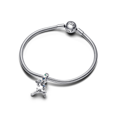 Pandora Cubic Zirconia Magical Christmas Reindeer Dangle Charm In Multicolor