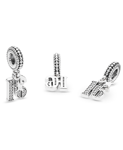 Pandora Cubic Zirconia 16th Celebration Charm In Clear