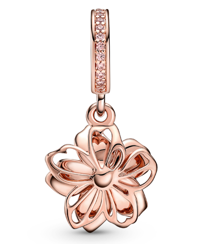 Pandora Cubic Zirconia Cherry Blossom Dangle Charm In Pink