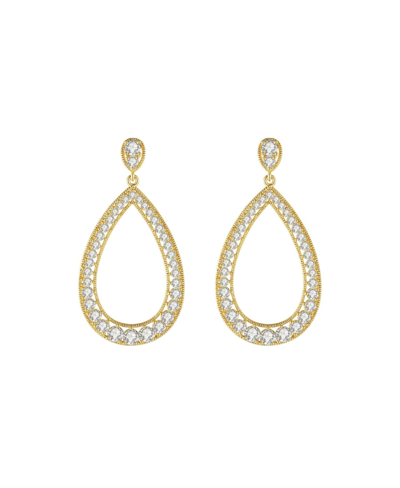 Shop Classicharms Artisanal Pave Hollow Teardrop Earrings In Gold
