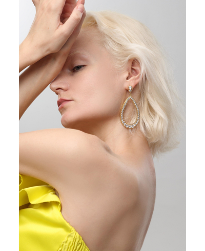 Shop Classicharms Artisanal Pave Hollow Teardrop Earrings In Gold
