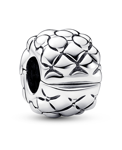 Pandora Sterling Silver Studded Clip Charm In Silver