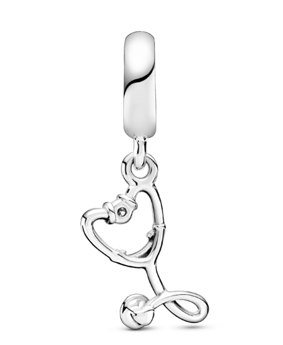 Pandora Cubic Zirconia Stethoscope Heart Dangle Charm In Clear