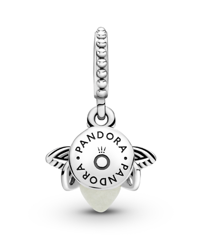 Pandora Sterling Silver Glow-in-the-dark Firefly Dangle Charm In Green