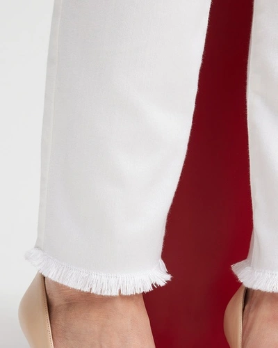 Chico's No Stain Girlfriend Fray Hem Ankle Jeans In White