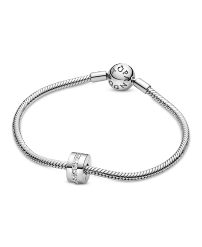 PANDORA CUBIC ZIRCONIA CLEAR SPARKLING ROW CLIP CHARM 