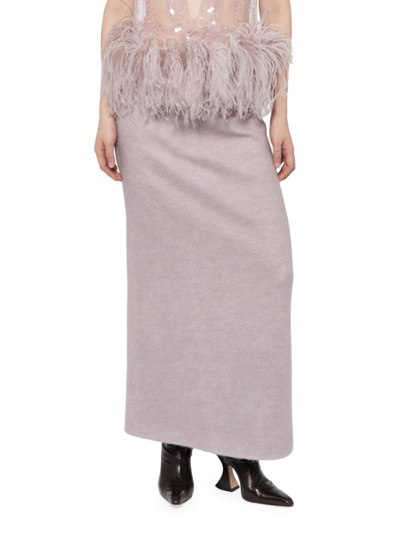 Shop 16arlington Women's Wake Petya Wool-blend Maxi Skirt In Mauve