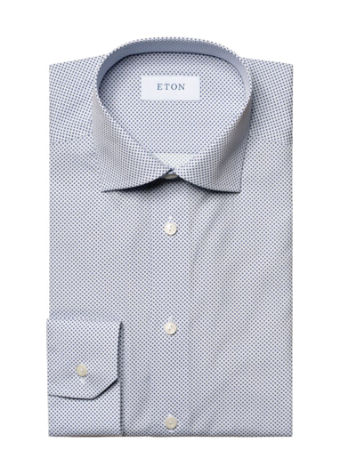 Shop Eton Men's Slim-fit Micro Print Shirt In Blue