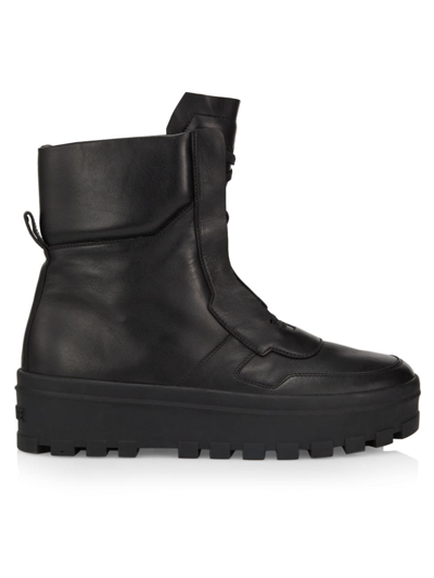 Shop Mackage Men's Ekon Leather Lug-sole Boots In Black