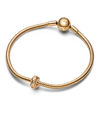 Pandora 14k Gold-plated Unique Metal Blend Studded Fixed Clips Charm In Gold