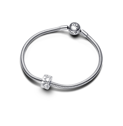 Pandora Sterling Silver Heart Pattern Clip Charm In No Color
