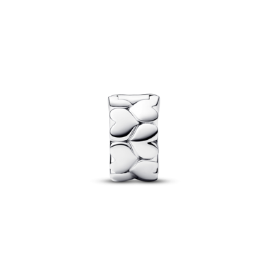 Pandora Sterling Silver Heart Pattern Clip Charm In No Color