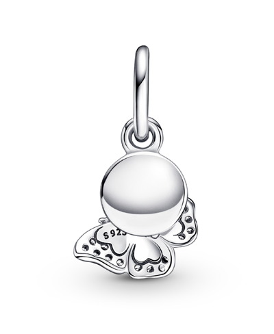 Pandora Cubic Zirconia Blue Butterfly Quote Double Dangle Charm In Blue