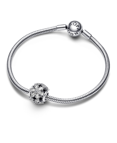 Pandora Cubic Zirconia Sparkling Herbarium Cluster Round Charm In Clear