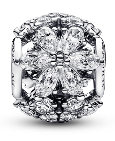 Pandora Cubic Zirconia Sparkling Herbarium Cluster Round Charm In Clear