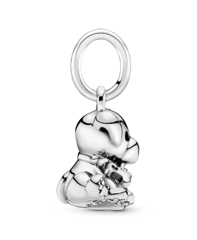 Pandora Sterling Silver Labrador Puppy Dog Dangle Charm In Black